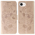 Custodia per telefono in pelle con motivo a rosa e farfalla in rilievo, For iPhone 17e / 16e, For iPhone 17 Pro Max, For iPhone 17 Pro, For iPhone 17