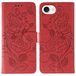 Custodia per telefono in pelle con motivo a rosa e farfalla in rilievo, For iPhone 17e / 16e, For iPhone 17 Pro Max, For iPhone 17 Pro, For iPhone 17