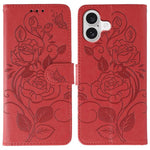 Custodia per telefono in pelle con motivo a rosa e farfalla in rilievo, For iPhone 17e / 16e, For iPhone 17 Pro Max, For iPhone 17 Pro, For iPhone 17