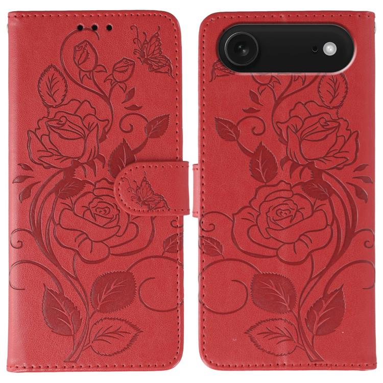 Custodia per telefono in pelle con motivo a rosa e farfalla in rilievo, For iPhone Air