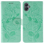 Custodia per telefono in pelle con motivo a rosa e farfalla in rilievo, For Samsung Galaxy A16 4G / 5G, For Samsung Galaxy A05