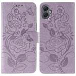 Custodia per telefono in pelle con motivo a rosa e farfalla in rilievo, For Samsung Galaxy A16 4G / 5G, For Samsung Galaxy A05