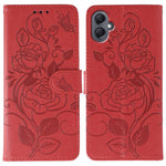 Custodia per telefono in pelle con motivo a rosa e farfalla in rilievo, For Samsung Galaxy A16 4G / 5G, For Samsung Galaxy A05