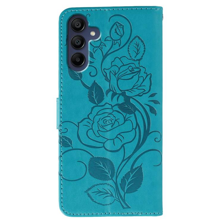 Custodia per telefono in pelle con motivo a rosa e farfalla in rilievo, For Samsung Galaxy A16 4G / 5G, For Samsung Galaxy A05