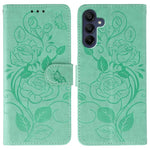 Custodia per telefono in pelle con motivo a rosa e farfalla in rilievo, For Samsung Galaxy A16 4G / 5G, For Samsung Galaxy A05