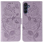 Custodia per telefono in pelle con motivo a rosa e farfalla in rilievo, For Samsung Galaxy A16 4G / 5G, For Samsung Galaxy A05