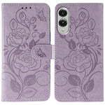 Custodia per telefono in pelle con motivo a rosa e farfalla in rilievo, For Samsung Galaxy S26 Edge 5G, For Samsung Galaxy S25 Edge 5G