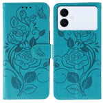 Custodia per telefono in pelle con motivo a rosa e farfalla in rilievo, For Samsung Galaxy S26 Edge 5G, For Samsung Galaxy S25 Edge 5G