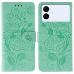 Custodia per telefono in pelle con motivo a rosa e farfalla in rilievo, For Samsung Galaxy S26 Edge 5G, For Samsung Galaxy S25 Edge 5G