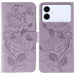Custodia per telefono in pelle con motivo a rosa e farfalla in rilievo, For Samsung Galaxy S26 Edge 5G, For Samsung Galaxy S25 Edge 5G