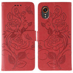 Custodia per telefono in pelle con motivo a rosa e farfalla in rilievo, For Samsung Galaxy XCover7 Pro, For Samsung Galaxy XCover7