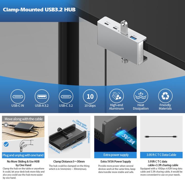 Hub USB e Type-C in lega di alluminio ORICO