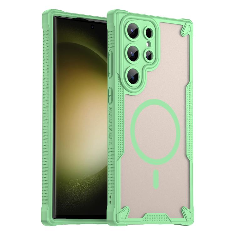 Custodia magnetica per telefono Armor Glaze MagSafe, For Samsung Galaxy S25 Ultra 5G, For Samsung Galaxy S24 FE 5G, For Samsung Galaxy S24 Ultra 5G, For Samsung Galaxy S23 Ultra 5G