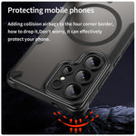 Custodia magnetica per telefono Armor Glaze MagSafe, For Samsung Galaxy S25 Ultra 5G, For Samsung Galaxy S24 FE 5G, For Samsung Galaxy S24 Ultra 5G, For Samsung Galaxy S23 Ultra 5G