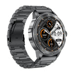 Smartwatch AK77 con chiamate Bluetooth, supporto per il monitoraggio dell'ossigeno nel sangue, della pressione sanguigna, della frequenza cardiaca e della salute durante l'attività sportiva.