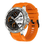 Smartwatch AK77 con chiamate Bluetooth, supporto per il monitoraggio dell'ossigeno nel sangue, della pressione sanguigna, della frequenza cardiaca e della salute durante l'attività sportiva.