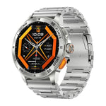 Smartwatch AK77 con chiamate Bluetooth, supporto per il monitoraggio dell'ossigeno nel sangue, della pressione sanguigna, della frequenza cardiaca e della salute durante l'attività sportiva.