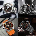 Smartwatch AK77 con chiamate Bluetooth, supporto per il monitoraggio dell'ossigeno nel sangue, della pressione sanguigna, della frequenza cardiaca e della salute durante l'attività sportiva.