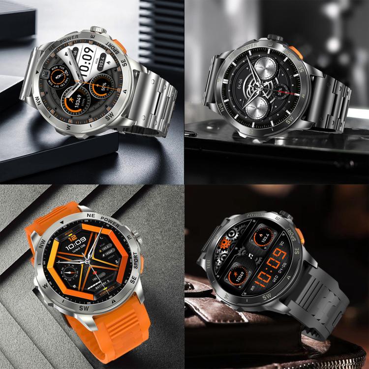 Smartwatch AK77 con chiamate Bluetooth, supporto per il monitoraggio dell'ossigeno nel sangue, della pressione sanguigna, della frequenza cardiaca e della salute durante l'attività sportiva.