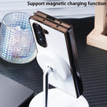 Custodia per telefono pieghevole MagSafe con galvanizzazione integrata AG effetto pelle satinata., For Galaxy Z Fold8 Ultra 5G, For Galaxy Z Fold7 5G, For Samsung Galaxy Z Fold6 5G, For Samsung Galaxy Z Fold5 5G