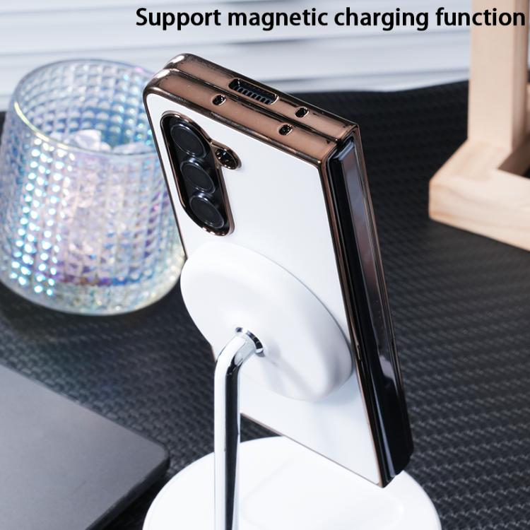 Custodia per telefono pieghevole MagSafe con galvanizzazione integrata AG effetto pelle satinata., For Galaxy Z Fold8 Ultra 5G, For Galaxy Z Fold7 5G, For Samsung Galaxy Z Fold6 5G, For Samsung Galaxy Z Fold5 5G