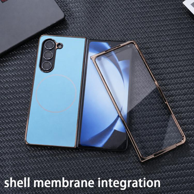 Custodia per telefono pieghevole MagSafe con galvanizzazione integrata AG effetto pelle satinata., For Galaxy Z Fold8 Ultra 5G, For Galaxy Z Fold7 5G, For Samsung Galaxy Z Fold6 5G, For Samsung Galaxy Z Fold5 5G