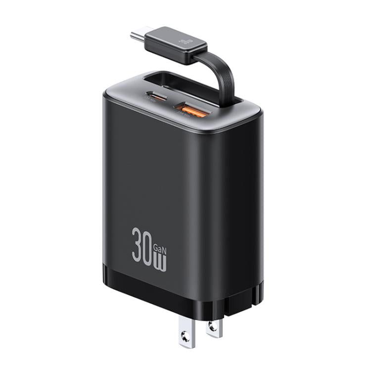 USAMS CC297 caricabatterie 30W con cavo USB-C retrattile