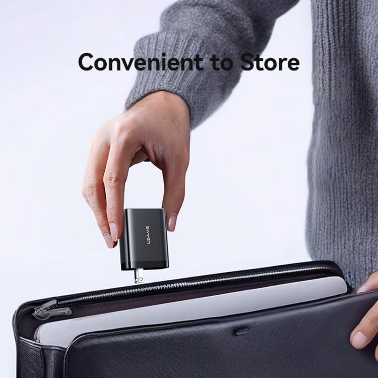 USAMS CC297 caricabatterie 30W con cavo USB-C retrattile