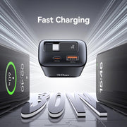 USAMS CC296 30W Fast Charger With Retractable USB-C / Type-C Cable, EU Plug