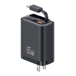 USAMS CC300 caricabatterie rapido 65W con cavo USB-C retrattile