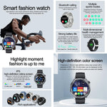 Smartwatch AK83 con chiamate Bluetooth, supporto per il monitoraggio della pressione sanguigna, della frequenza cardiaca e della salute durante l'attività sportiva.