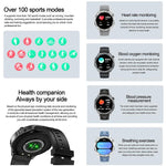 Smartwatch AK83 con chiamate Bluetooth, supporto per il monitoraggio della pressione sanguigna, della frequenza cardiaca e della salute durante l'attività sportiva.