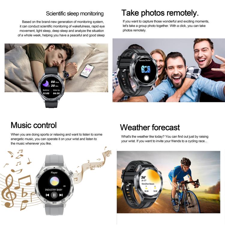 Smartwatch AK83 con chiamate Bluetooth, supporto per il monitoraggio della pressione sanguigna, della frequenza cardiaca e della salute durante l'attività sportiva.
