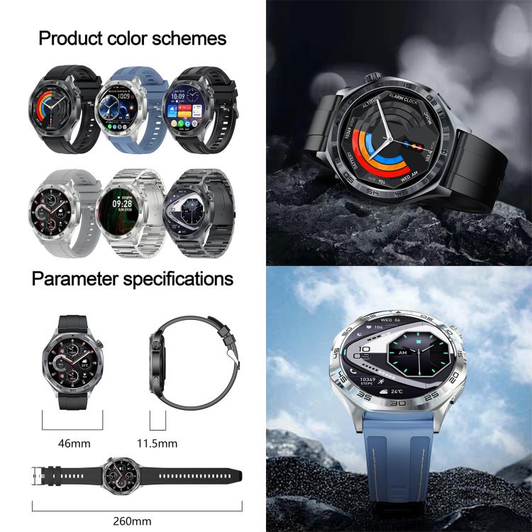 Smartwatch AK83 con chiamate Bluetooth, supporto per il monitoraggio della pressione sanguigna, della frequenza cardiaca e della salute durante l'attività sportiva.