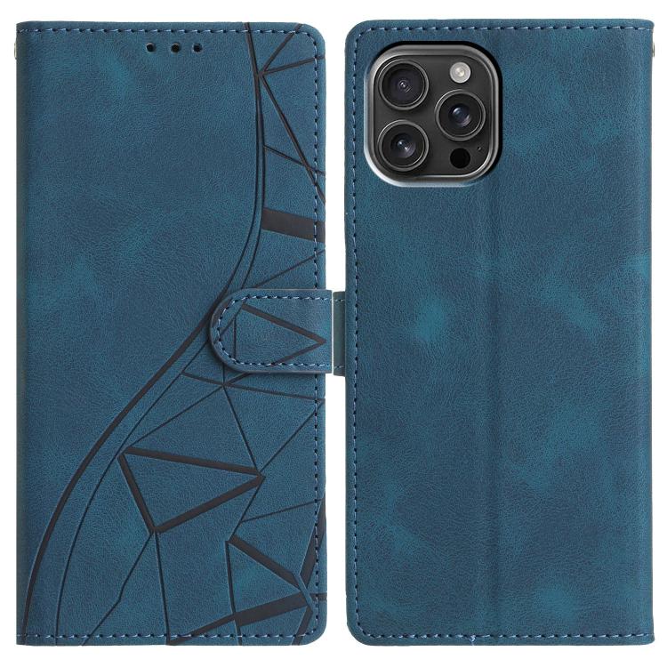 Custodia per telefono in pelle con triangoli in rilievo, For iPhone 17, For iPhone Air, For iPhone 17e / 16e, For iPhone 16 Pro Max