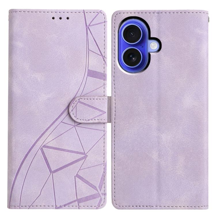 Custodia per telefono in pelle con triangoli in rilievo, For iPhone 16 Pro, For iPhone 16 Plus, For iPhone 16, For iPhone 15 Pro Max
