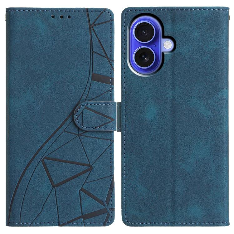 Custodia per telefono in pelle con triangoli in rilievo, For iPhone 16 Pro, For iPhone 16 Plus, For iPhone 16, For iPhone 15 Pro Max