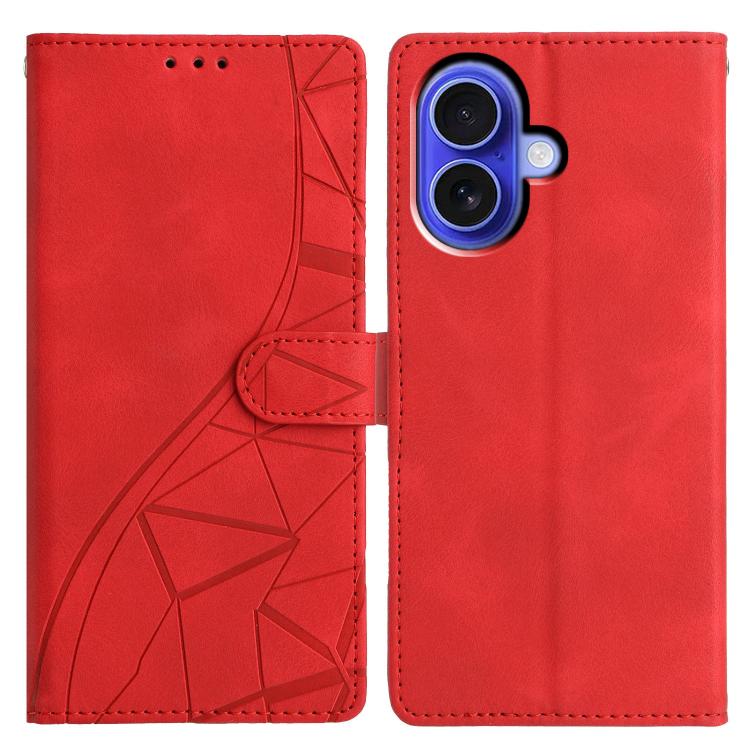 Custodia per telefono in pelle con triangoli in rilievo, For iPhone 16 Pro, For iPhone 16 Plus, For iPhone 16, For iPhone 15 Pro Max