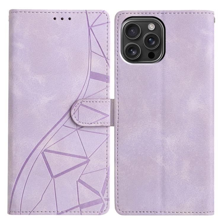 Custodia per telefono in pelle con triangoli in rilievo, For iPhone 16 Pro, For iPhone 16 Plus, For iPhone 16, For iPhone 15 Pro Max