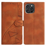 Custodia per telefono in pelle con triangoli in rilievo, For iPhone 15 Pro, For iPhone 15 Plus, For iPhone 15, For iPhone 14 Plus