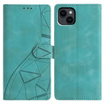 Custodia per telefono in pelle con triangoli in rilievo, For iPhone 15 Pro, For iPhone 15 Plus, For iPhone 15, For iPhone 14 Plus