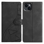 Custodia per telefono in pelle con triangoli in rilievo, For iPhone 14, For iPhone 14 Pro, For iPhone 14 Pro Max, For iPhone 7 / 8 / SE 2022