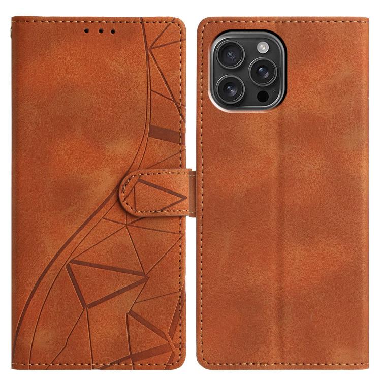 Custodia per telefono in pelle con triangoli in rilievo, For iPhone 14, For iPhone 14 Pro, For iPhone 14 Pro Max, For iPhone 7 / 8 / SE 2022
