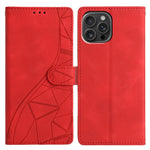 Custodia per telefono in pelle con triangoli in rilievo, For iPhone 14, For iPhone 14 Pro, For iPhone 14 Pro Max, For iPhone 7 / 8 / SE 2022
