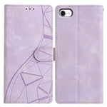Custodia per telefono in pelle con triangoli in rilievo, For iPhone 14, For iPhone 14 Pro, For iPhone 14 Pro Max, For iPhone 7 / 8 / SE 2022