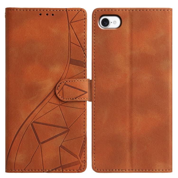 Custodia per telefono in pelle con triangoli in rilievo, For iPhone 14, For iPhone 14 Pro, For iPhone 14 Pro Max, For iPhone 7 / 8 / SE 2022