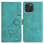Custodia per telefono in pelle con triangoli in rilievo, For iPhone 13 Pro Max, For iPhone 13 Pro, For iPhone 13, For iPhone 12 / 12 Pro