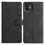 Custodia per telefono in pelle con triangoli in rilievo, For iPhone 13 Pro Max, For iPhone 13 Pro, For iPhone 13, For iPhone 12 / 12 Pro