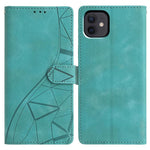 Custodia per telefono in pelle con triangoli in rilievo, For iPhone 13 Pro Max, For iPhone 13 Pro, For iPhone 13, For iPhone 12 / 12 Pro