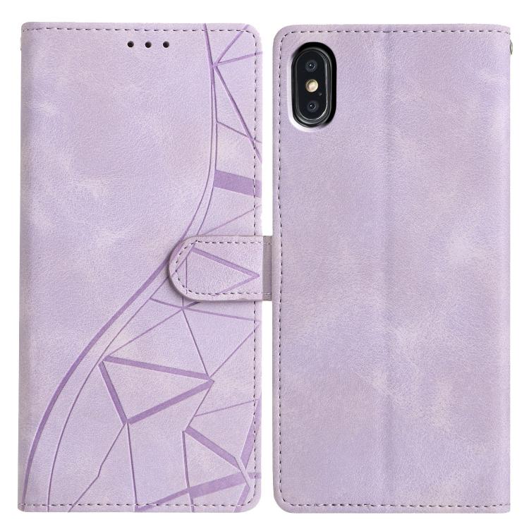 Custodia per telefono in pelle con triangoli in rilievo, For iPhone X / XS, For iPhone XR, For iPhone XS Max, For iPhone 7 Plus / 8 Plus